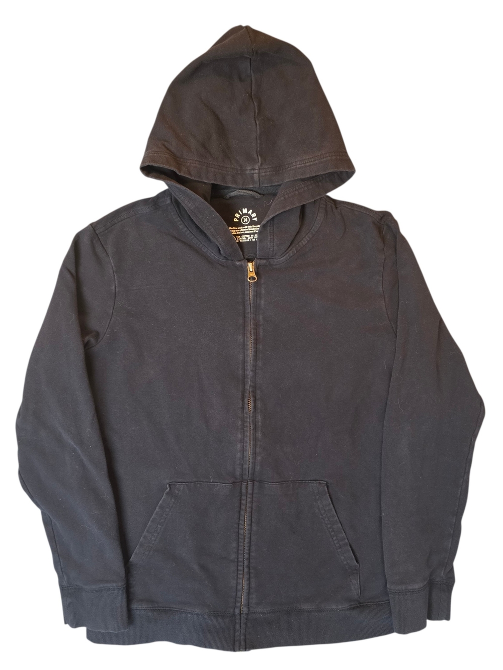 Primary 14 Black Full Zip Hoodie Activewear Athleisure Preppy Neutral Nature